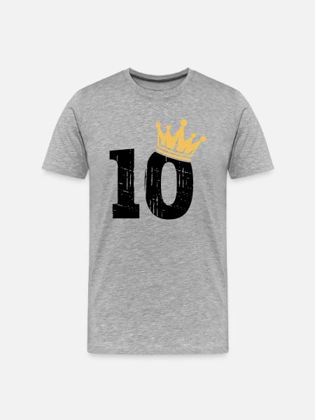 10 Crown 10th Birthday 10 Years - Men's Premium Organic T-Shirt - heather grey