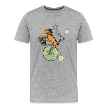 Le temps passe - T-shirt bio Premium Homme - gris chiné - Devant - Damien (186cm)