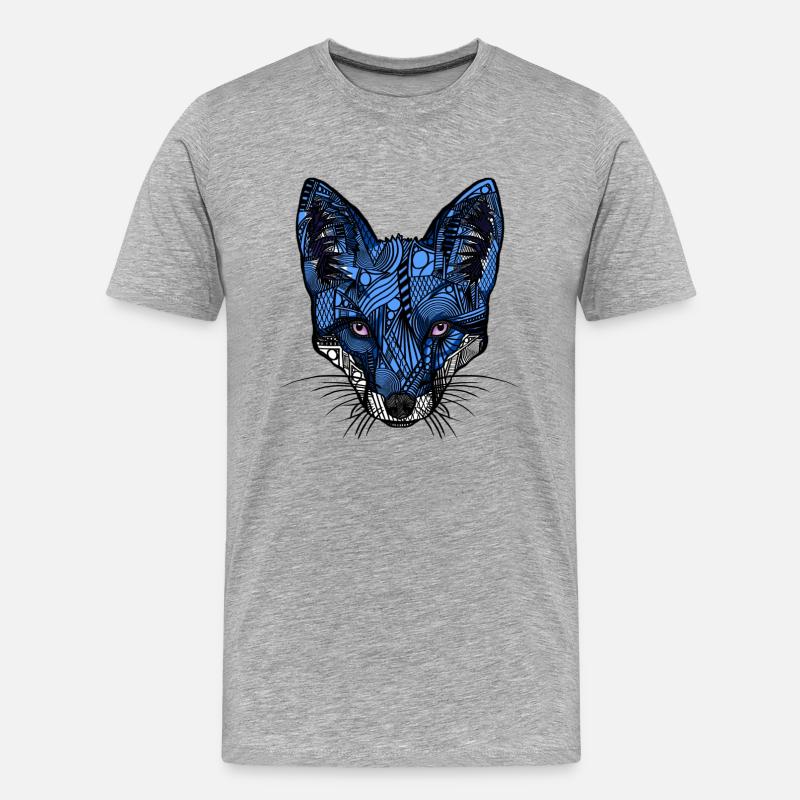 Blaufuchs - Männer Premium Bio T-Shirt - Grau meliert