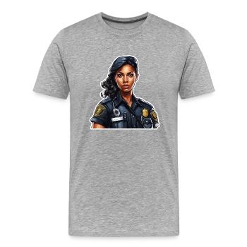 Polizei / Einsatz / Beruf / Job / Einsatzkräfte - Männer Premium Bio T-Shirt - Grau meliert - Vorne - Damien (186cm)