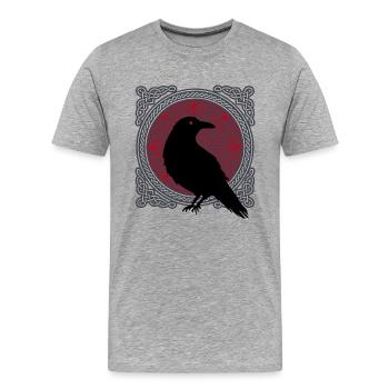 Raven Nordic Mythology Celts Gift - Men's Premium Organic T-Shirt - heather grey - Front - Damien (186cm)
