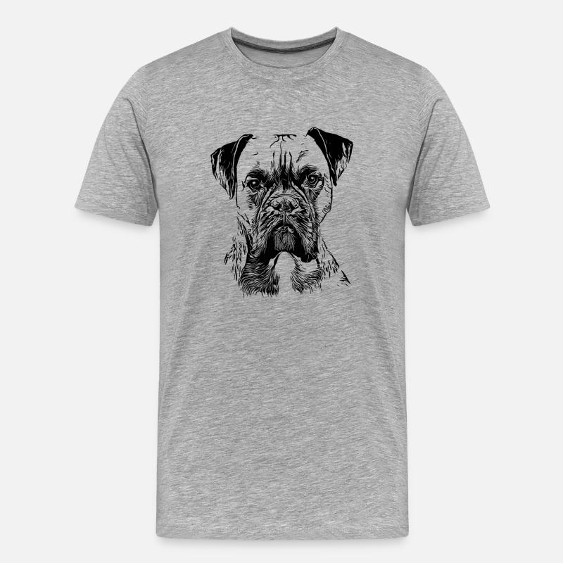 Deutscher Boxer Hund - Männer Premium Bio T-Shirt - Grau meliert