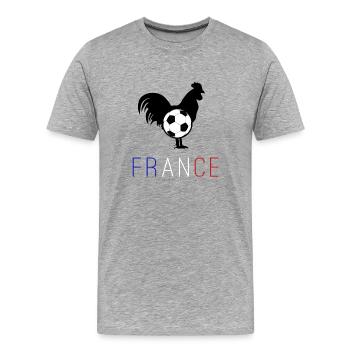 france foot - T-shirt bio Premium Homme - gris chiné - Devant - Damien (186cm)