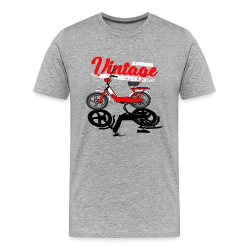 Moped Moped Mokick Cult Vintage Retro - Men's Premium Organic T-Shirt - heather grey - Front - Damien (186cm)