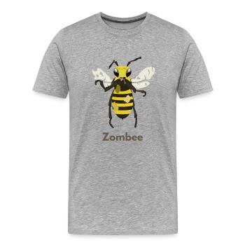 Zombee - T-shirt bio Premium Homme - gris chiné - Devant - Damien (186cm)