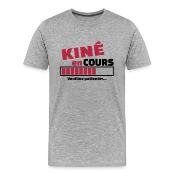 kiné en cours - T-shirt bio Premium Homme - gris chiné - Devant - Damien (186cm)