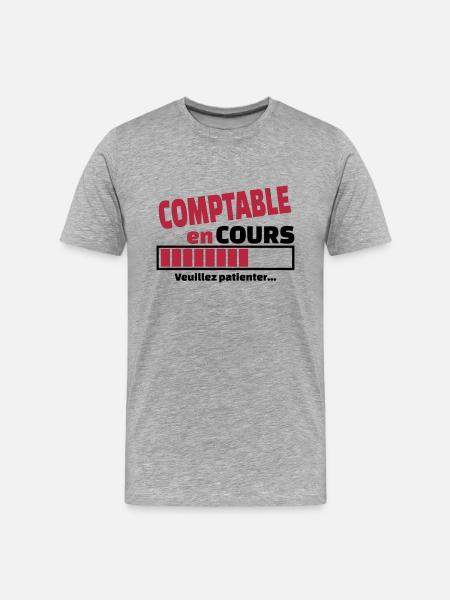 comptable en cours - T-shirt bio Premium Homme - gris chiné