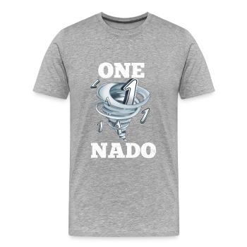 1st Birthday Tornado - Men's Premium Organic T-Shirt - heather grey - Front - Damien (186cm)