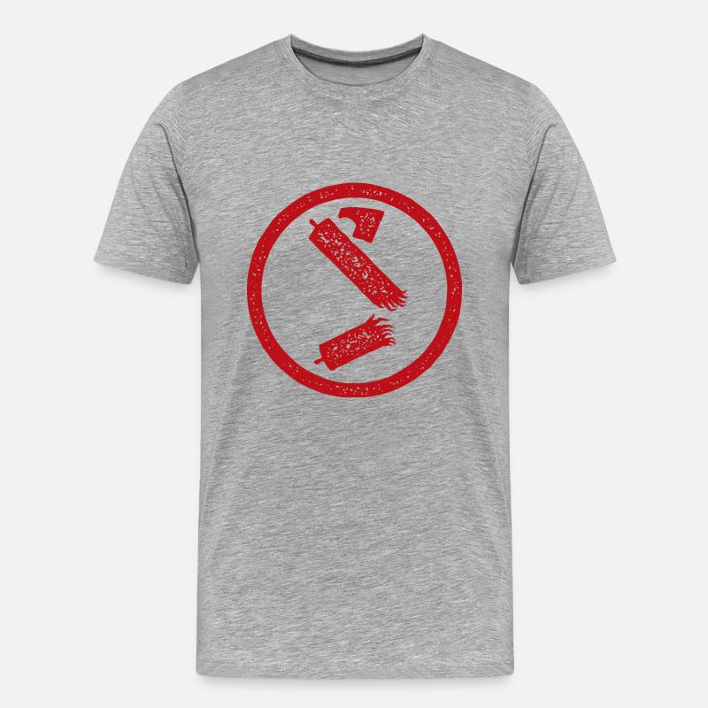 Antifa-Symbolstrahl zerstört - Männer Premium Bio T-Shirt - Grau meliert