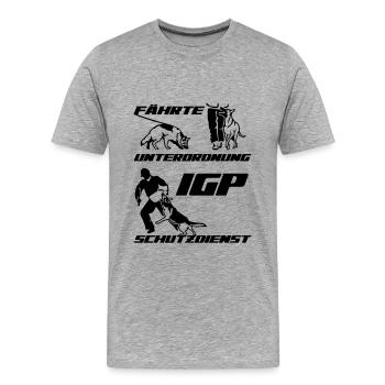 IGP Edition 2022 ehemals IPO Schäferhund - Männer Premium Bio T-Shirt - Grau meliert - Vorne - Damien (186cm)