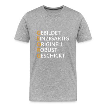 Georg Name Geschenk - Männer Premium Bio T-Shirt - Grau meliert - Vorne - Damien (186cm)