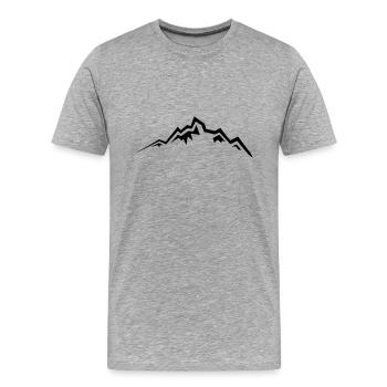Berge Berg Gebirge Mountain 18 Zeichenfläche 19 - Männer Premium Bio T-Shirt - Grau meliert - Vorne - Damien (186cm)