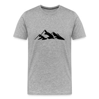 Berge Berg Gebirge Mountain 03 Zeichenfläche 4 - Männer Premium Bio T-Shirt - Grau meliert - Vorne - Damien (186cm)