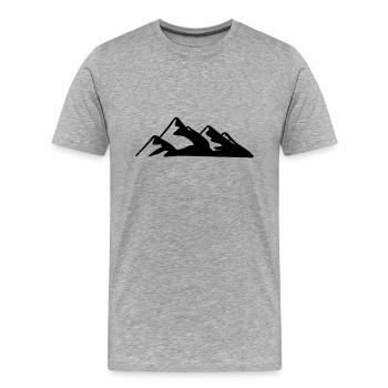 Berge Berg Gebirge Mountain 02 Zeichenfläche 3 - Männer Premium Bio T-Shirt - Grau meliert - Vorne - Damien (186cm)