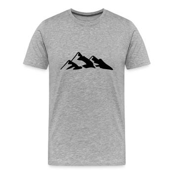 Berge Berg Gebirge 03 - Männer Premium Bio T-Shirt - Grau meliert - Vorne - Damien (186cm)
