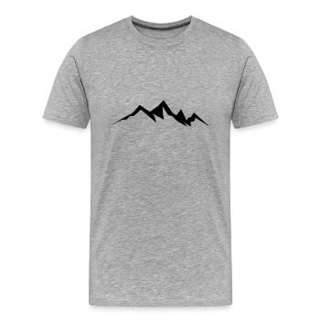 Berge Berg Gebirge Mountain 19 Zeichenfläche 20 - Männer Premium Bio T-Shirt - Grau meliert - Vorne - Damien (186cm)