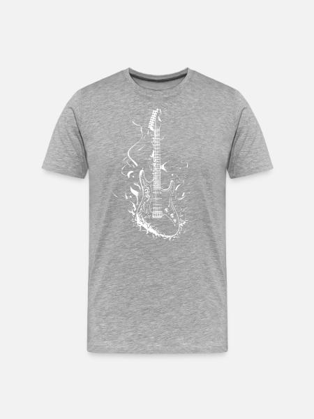 E-Gitarre - Männer Premium Bio T-Shirt - Grau meliert