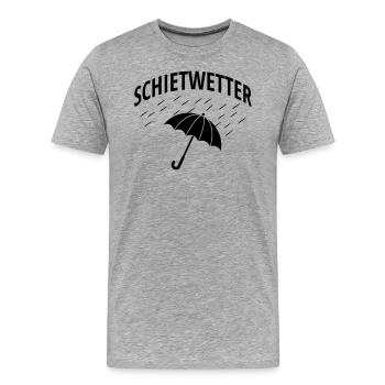 Schietwetter Regenschirm Regen - Männer Premium Bio T-Shirt - Grau meliert - Vorne - Damien (186cm)