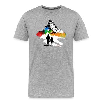 Matterhorn Switzerland Alps Zermatt Mountains Hiking - Men's Premium Organic T-Shirt - heather grey - Front - Damien (186cm)