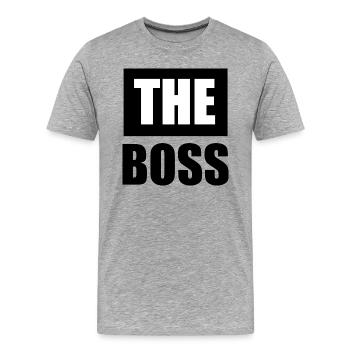 LE look partenaire BOSS ❤ - T-shirt bio Premium Homme - gris chiné - Devant - Damien (186cm)