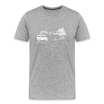Home is where your bus is. MB 208 - Männer Premium Bio T-Shirt - Grau meliert - Vorne - Damien (186cm)