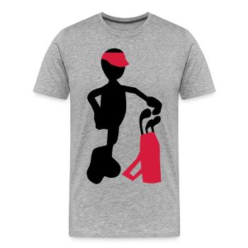 golf - T-shirt bio Premium Homme - gris chiné - Devant - Damien (186cm)