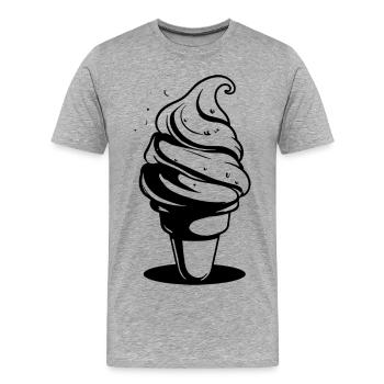 Eiswaffel Skizze - Männer Premium Bio T-Shirt - Grau meliert - Vorne - Damien (186cm)