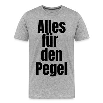 Alles für den Pegel Bier Party - Männer Premium Bio T-Shirt - Grau meliert - Vorne - Damien (186cm)