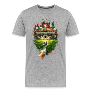 Célébration du but italien dans le stade - T-shirt bio Premium Homme - gris chiné - Devant - Damien (186cm)