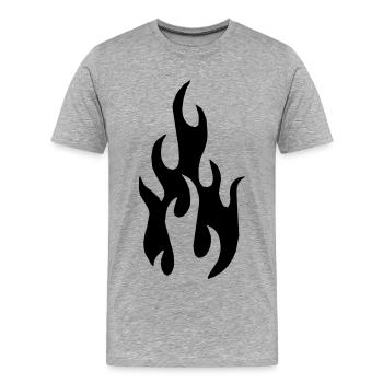 Flamme - Männer Premium Bio T-Shirt - Grau meliert - Vorne - Damien (186cm)