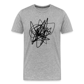 Griffonné motif de coups chaotiques - T-shirt bio Premium Homme - gris chiné - Devant - Damien (186cm)