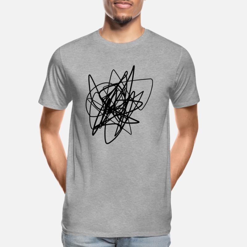 Scribbled chaotic strokes pattern Men's Premium Organic T-Shirt