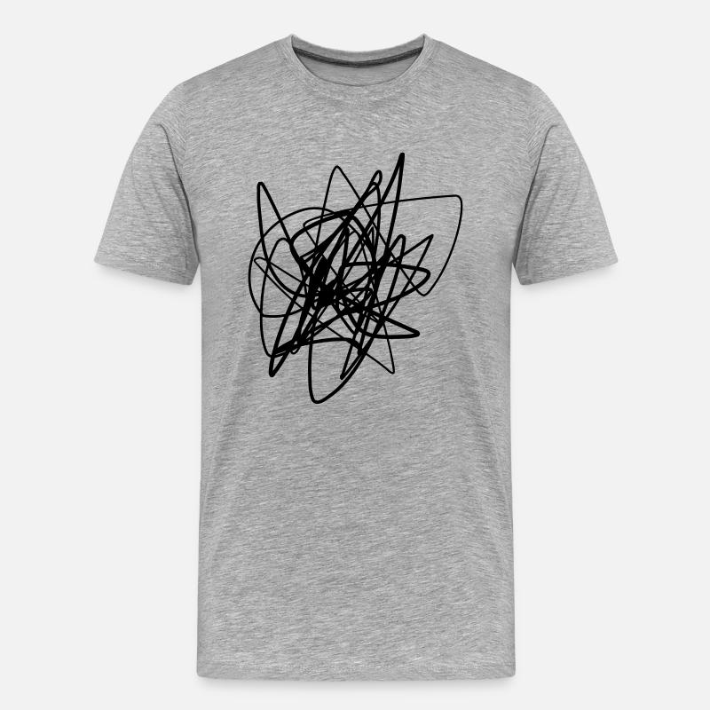 Scribbled chaotic strokes pattern - Men's Premium Organic T-Shirt - heather grey