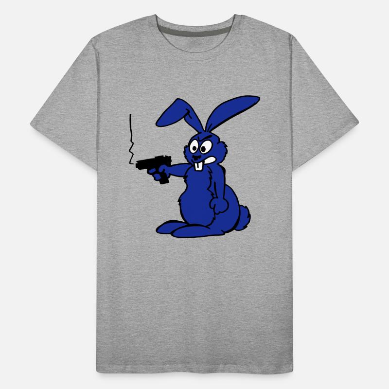 Hase mit Waffe Männer Premium Bio T-Shirt