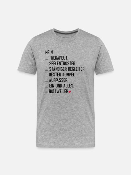 rottweiler - Männer Premium Bio T-Shirt - Grau meliert