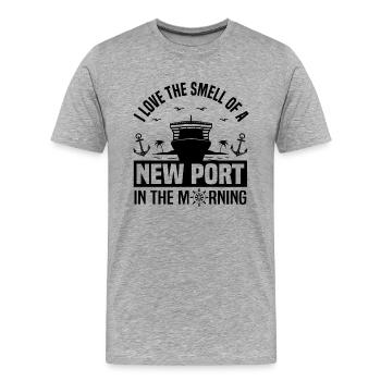 Kreuzfahrtschiff - Männer Premium Bio T-Shirt - Grau meliert - Vorne - Damien (186cm)