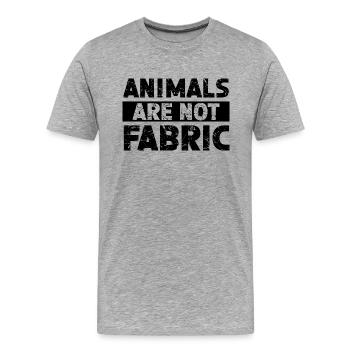 Animals Are Not Fabric - Männer Premium Bio T-Shirt - Grau meliert - Vorne - Damien (186cm)