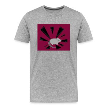 Ratte - Männer Premium Bio T-Shirt - Grau meliert - Vorne - Damien (186cm)