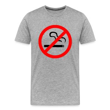 Rauchen verboten - Männer Premium Bio T-Shirt - Grau meliert - Vorne - Damien (186cm)