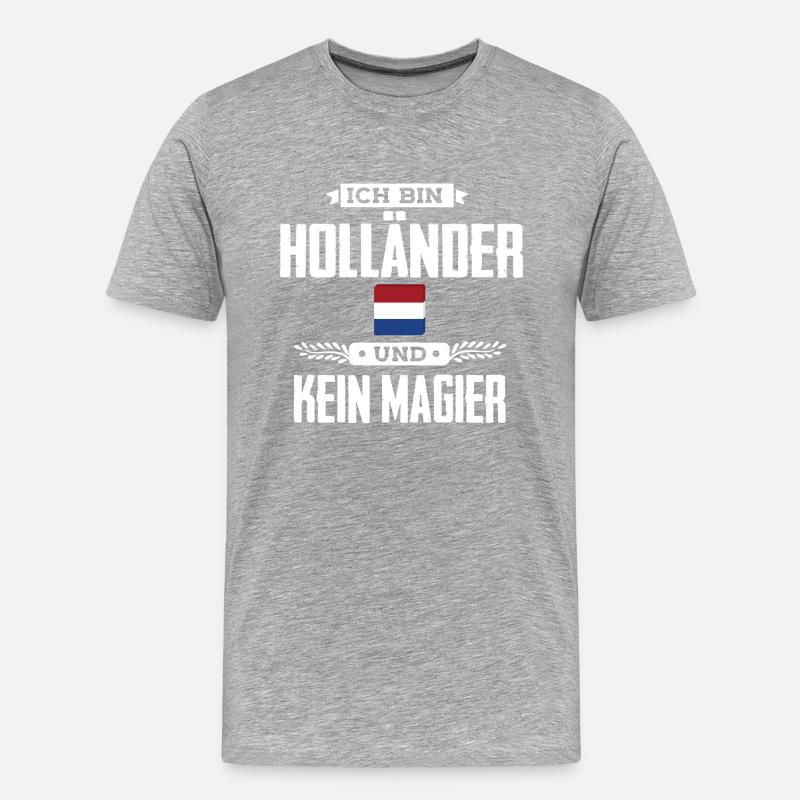 Ich bin Holländer - Männer Premium Bio T-Shirt - Grau meliert