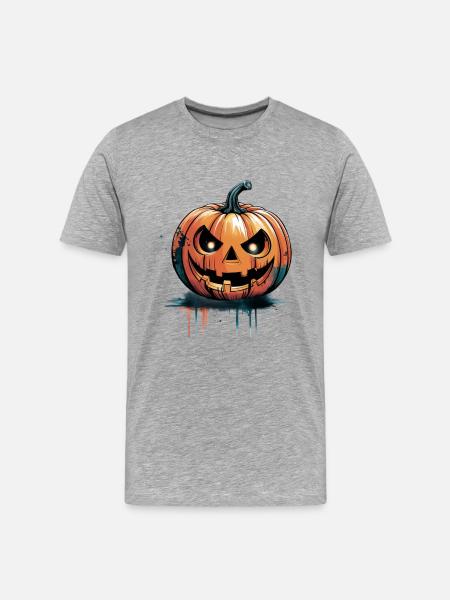 Halloween jack-o'-lanterns - Men's Premium Organic T-Shirt - heather grey