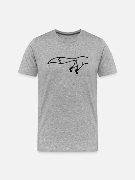 semi backside fox nice design cool cartoon cartoon - Men's Premium Organic T-Shirt - heather grey