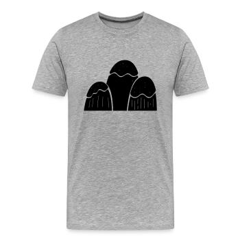 Berge Berg Gebirge Mountain 20 Zeichenfläche 21 - Männer Premium Bio T-Shirt - Grau meliert - Vorne - Damien (186cm)