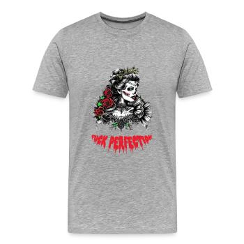 Skull, lady, beauty is relative - Men's Premium Organic T-Shirt - heather grey - Front - Damien (186cm)