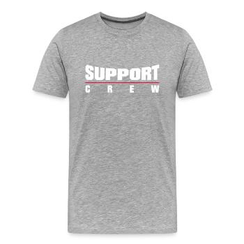 Support Crew - Männer Premium Bio T-Shirt - Grau meliert - Vorne - Damien (186cm)