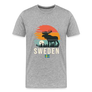 Schweden Schweden Cooles Geschenk - Männer Premium Bio T-Shirt - Grau meliert - Vorne - Damien (186cm)