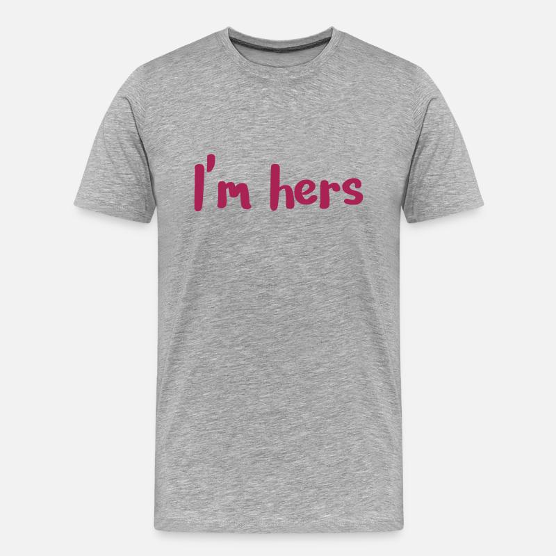I'm hers - Männer Premium Bio T-Shirt - Grau meliert