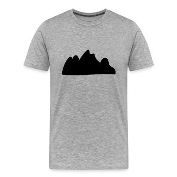 Berge Berg Gebirge Mountain 07 Zeichenfläche 8 - Männer Premium Bio T-Shirt - Grau meliert - Vorne - Damien (186cm)