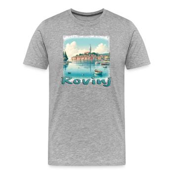 Rovinj Kroatien Sommerurlaub Hafenstadt - Männer Premium Bio T-Shirt - Grau meliert - Vorne - Damien (186cm)