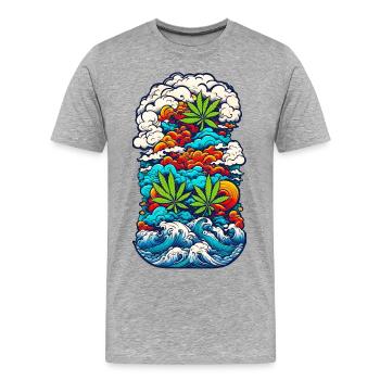 Hautes ondes 04 - T-shirt bio Premium Homme - gris chiné - Devant - Damien (186cm)